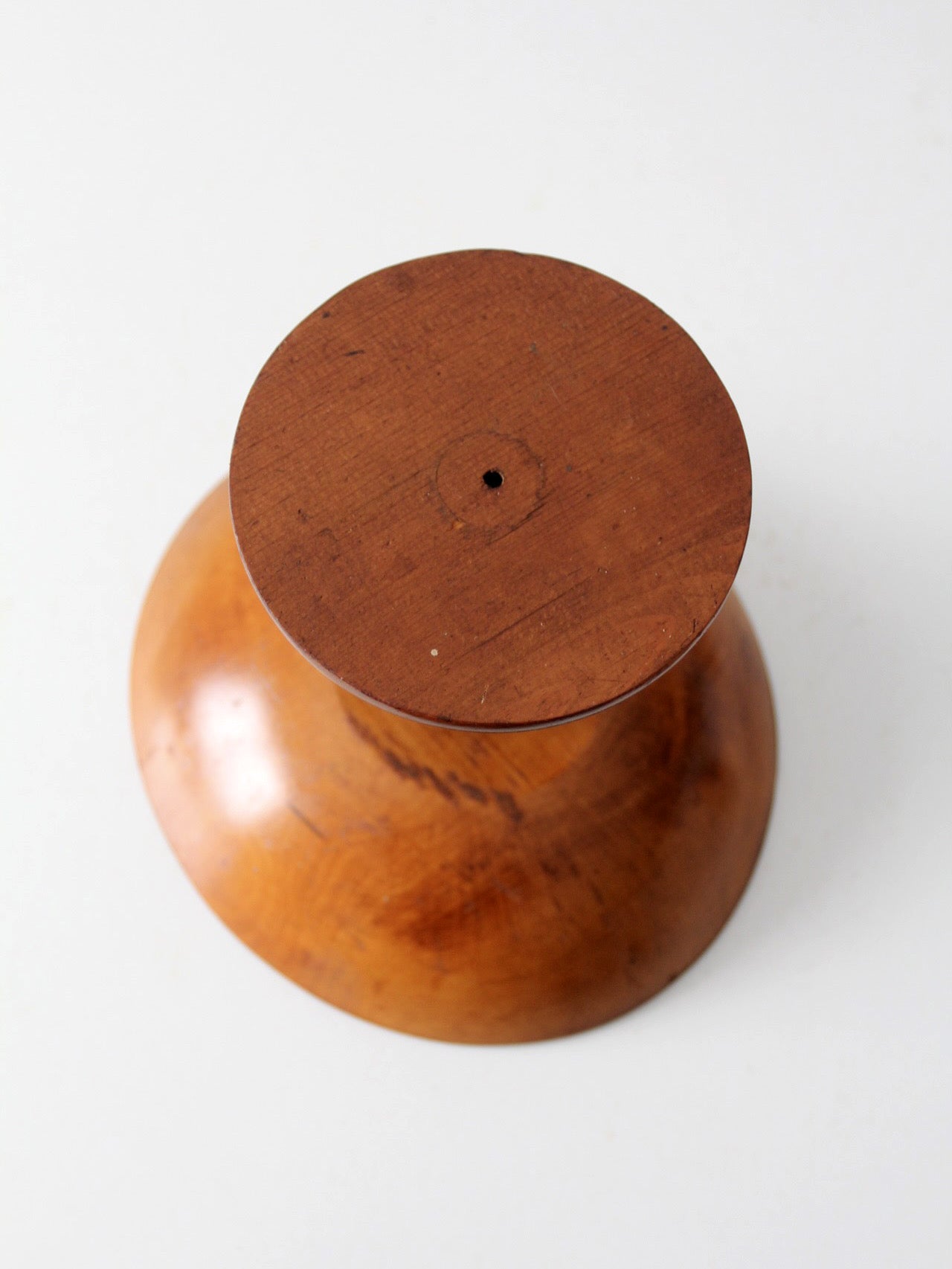 vintage wood pedestal bowl
