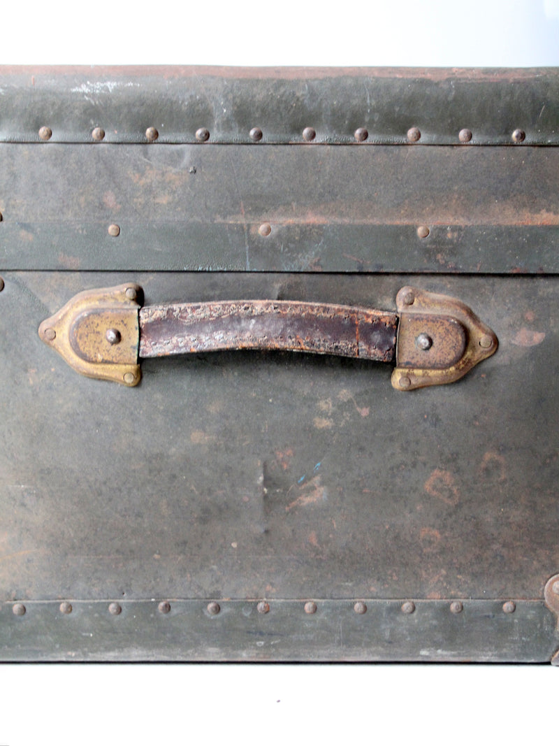 antique industrial metal trunk locker