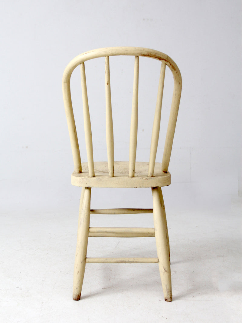 antique painted bow back spindle chair