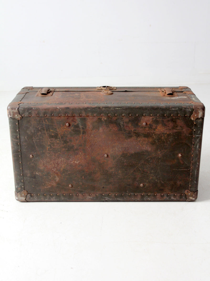 antique industrial metal trunk locker