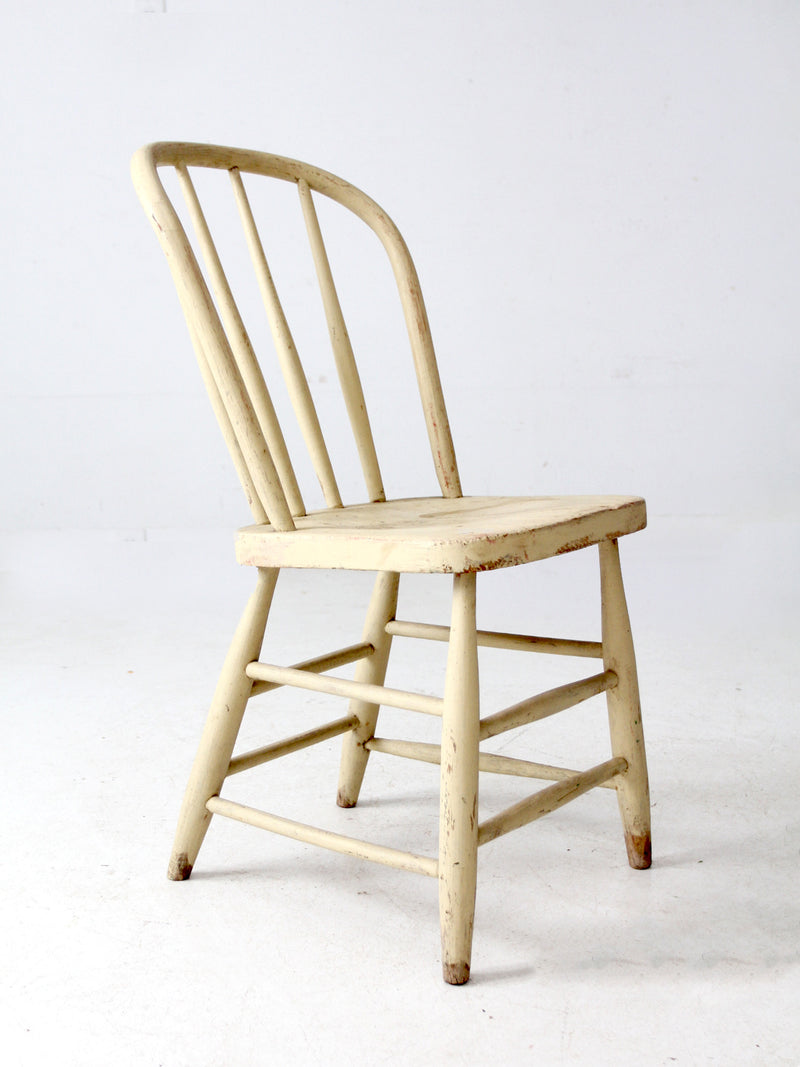 antique painted bow back spindle chair