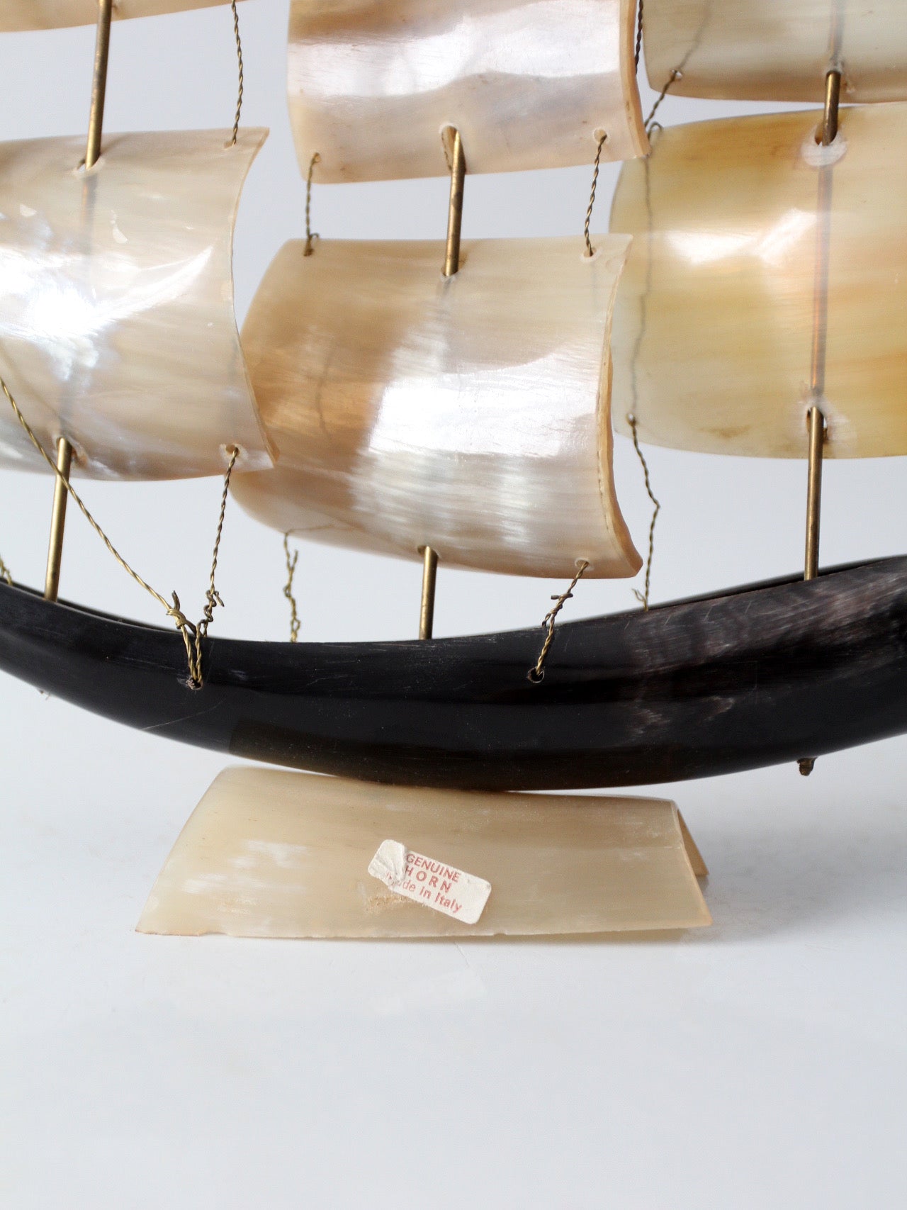 mid-century Italian horn ship model
