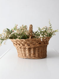 vintage wicker basket with handle