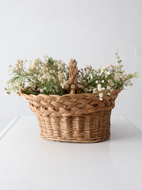 vintage wicker basket with handle