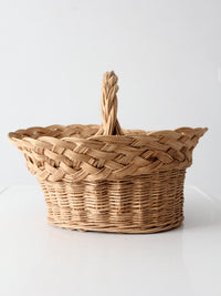 vintage wicker basket with handle