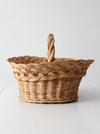 vintage wicker basket with handle