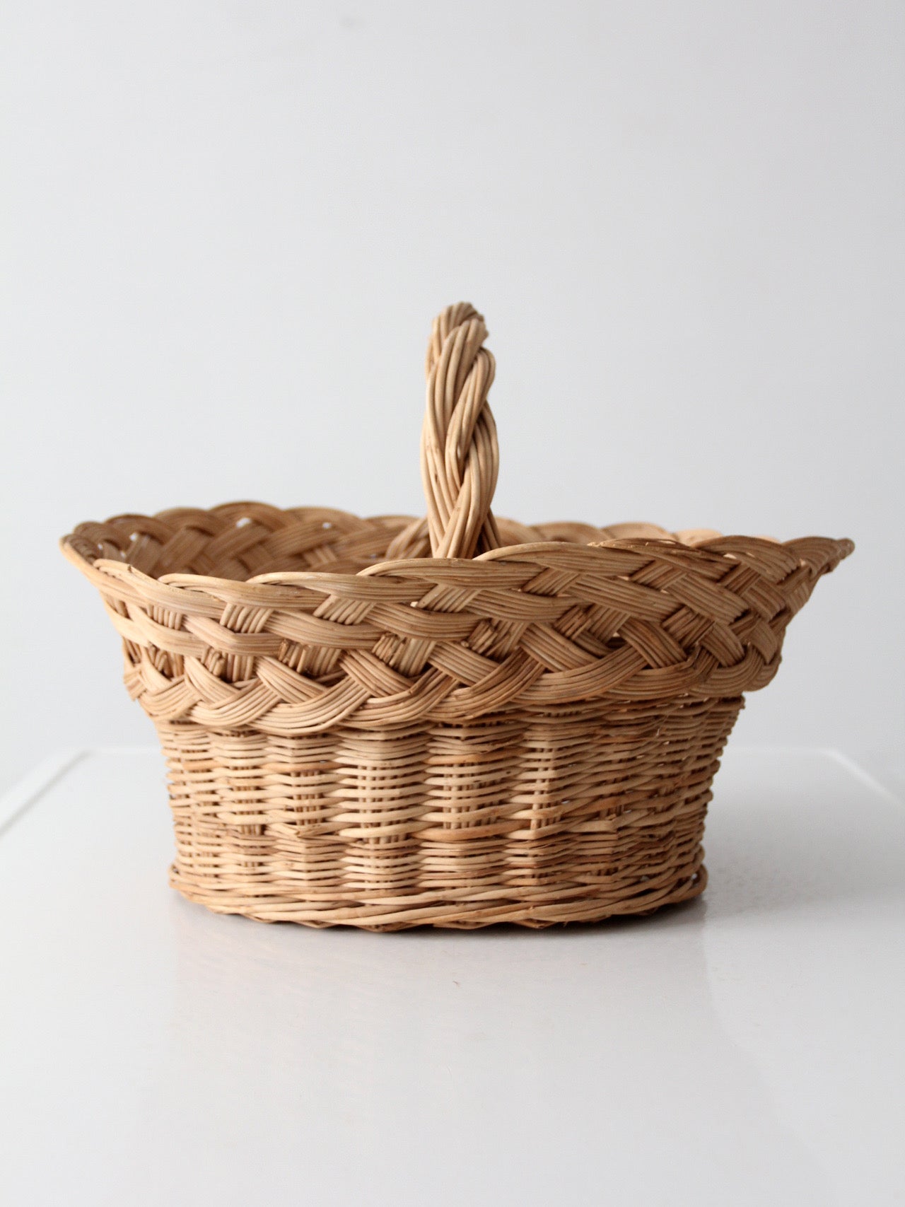 vintage wicker basket with handle