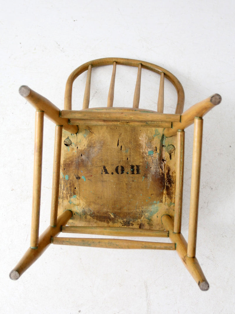antique bow back farmhouse dining chair