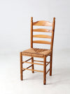 vintage pine chair with rush seat