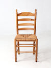 vintage pine chair with rush seat
