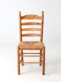 vintage pine chair with rush seat