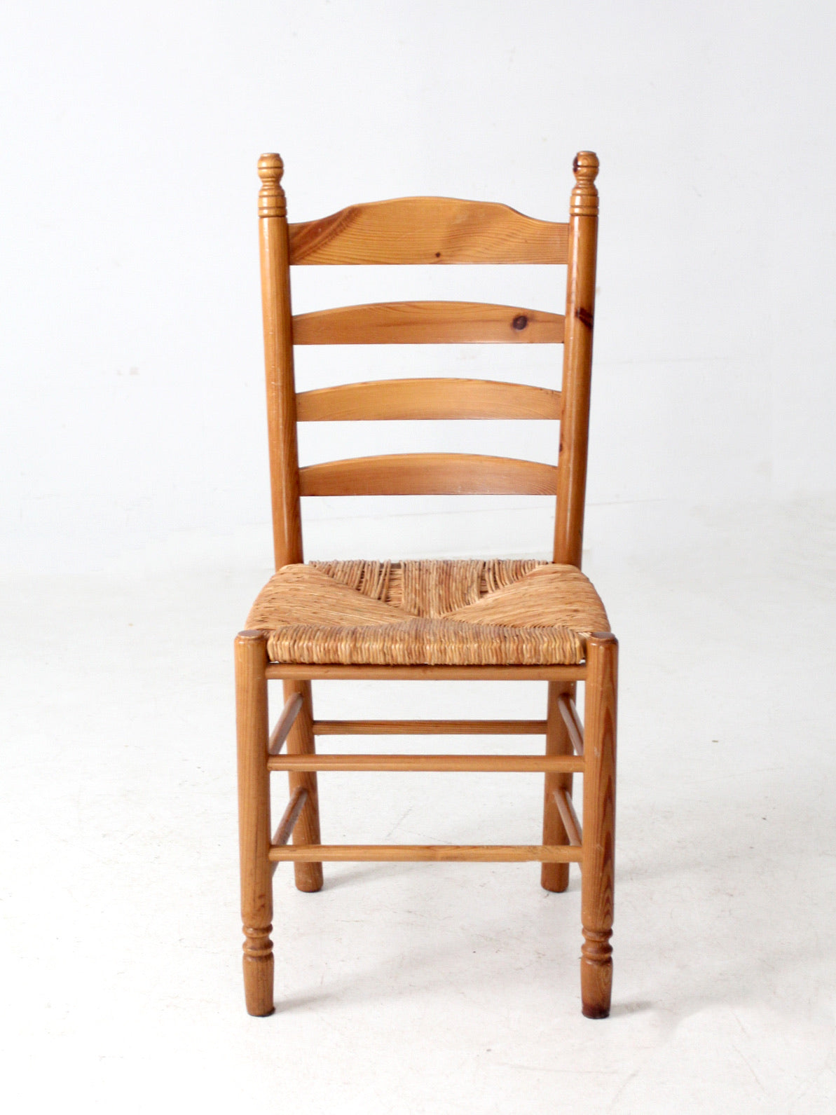 vintage pine chair with rush seat