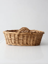 vintage wicker gathering basket with handles