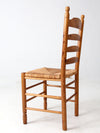 vintage pine chair with rush seat