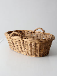 vintage wicker gathering basket with handles