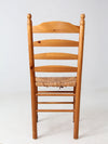 vintage pine chair with rush seat