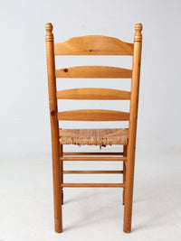 vintage pine chair with rush seat