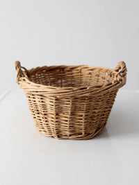 vintage wicker gathering basket with handles