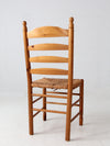 vintage pine chair with rush seat