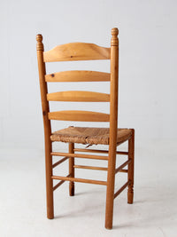 vintage pine chair with rush seat