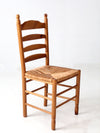 vintage pine chair with rush seat