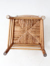 vintage pine chair with rush seat