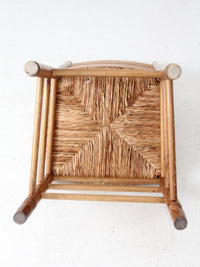 vintage pine chair with rush seat