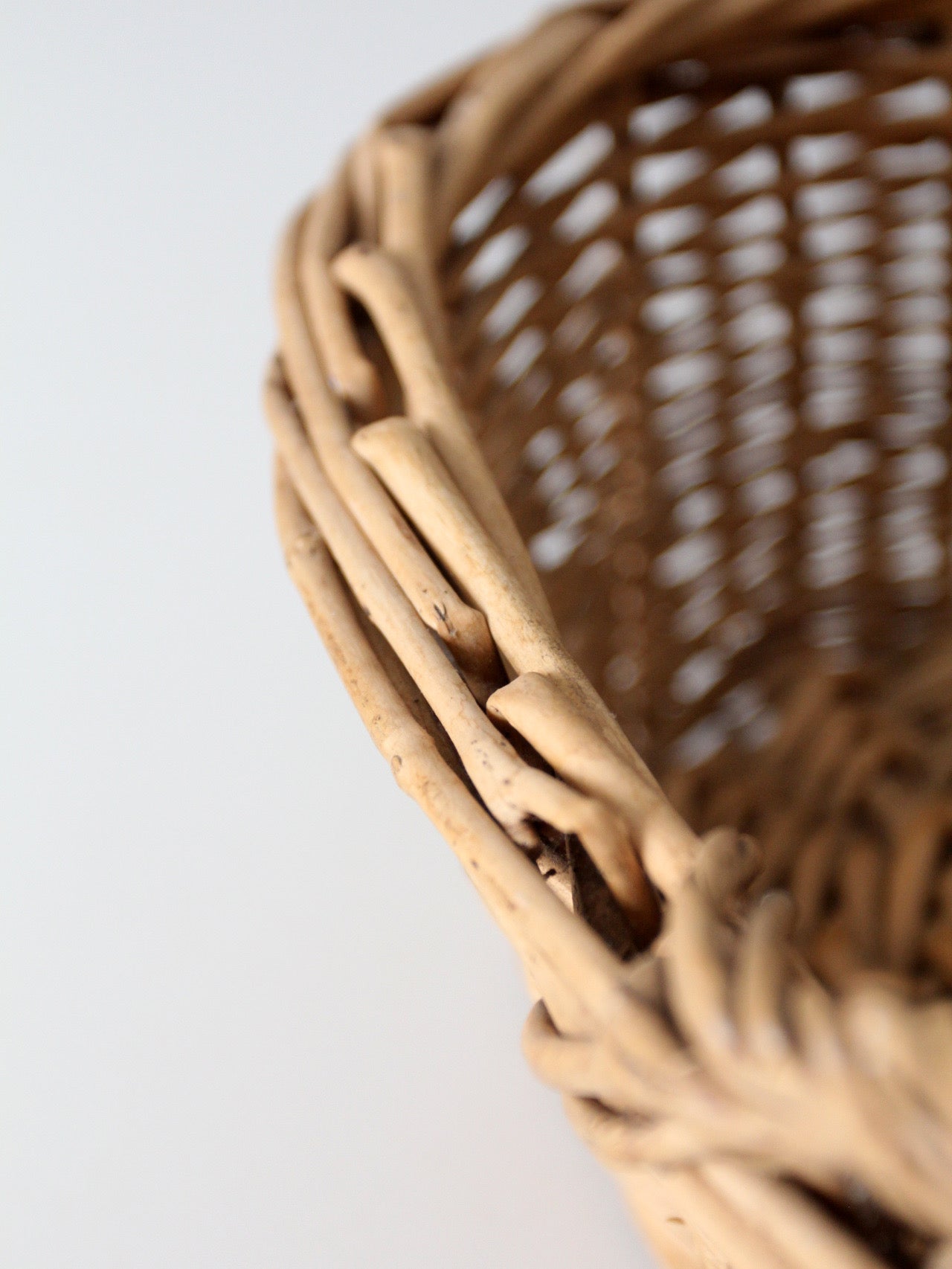 vintage wicker gathering basket with handles