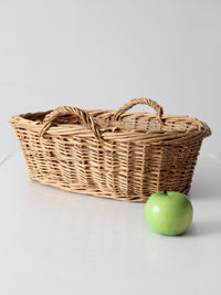 vintage wicker gathering basket with handles