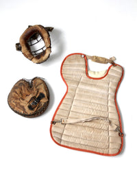 vintage baseball catcher's equipment collection c. 1930s-1950s
