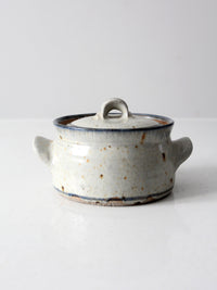 vintage handmade studio pottery covered bowl