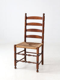 antique rush seat ladder back chair