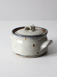 vintage handmade studio pottery covered bowl