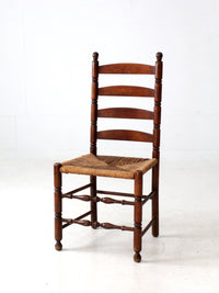 antique rush seat ladder back chair