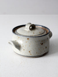 vintage handmade studio pottery covered bowl