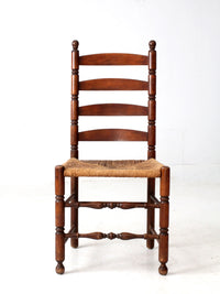 antique rush seat ladder back chair