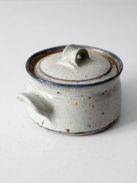 vintage handmade studio pottery covered bowl