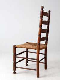 antique rush seat ladder back chair