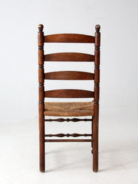 antique rush seat ladder back chair