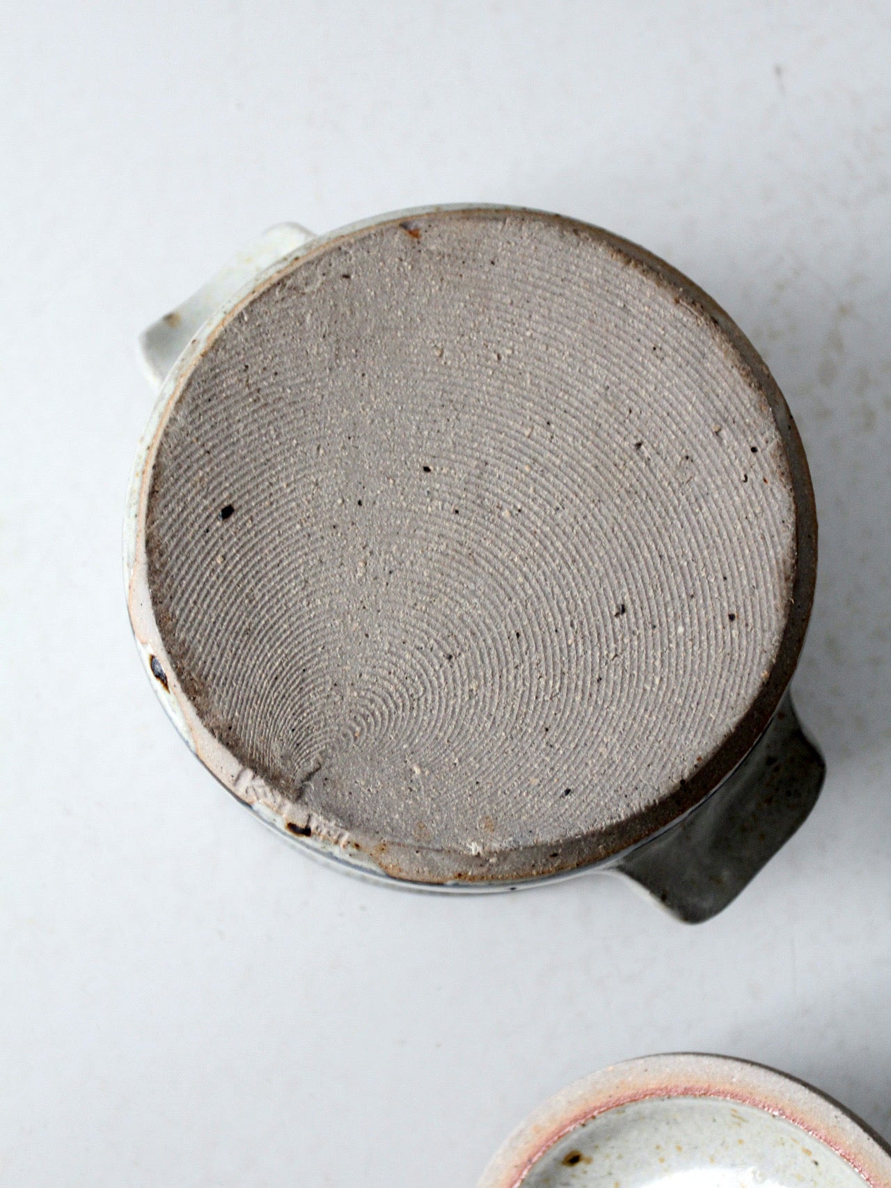 vintage handmade studio pottery covered bowl