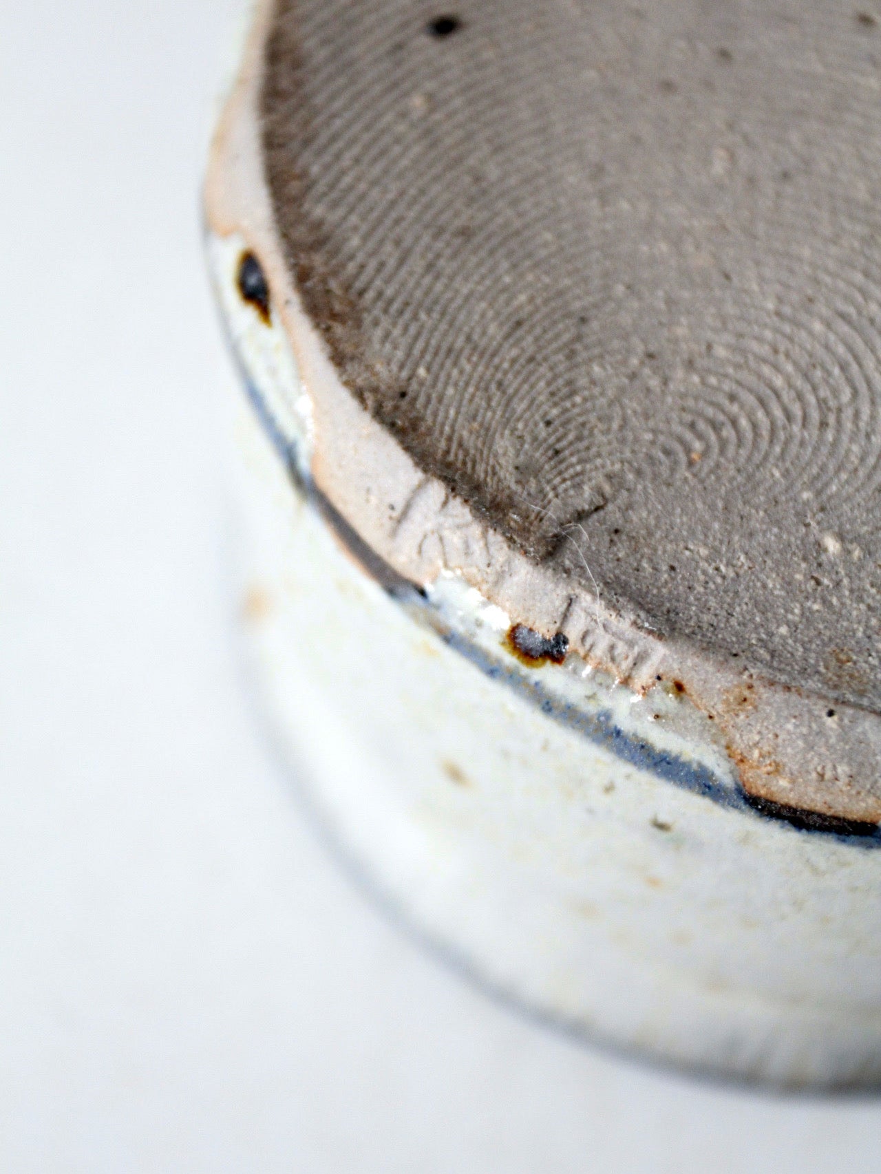 vintage handmade studio pottery covered bowl
