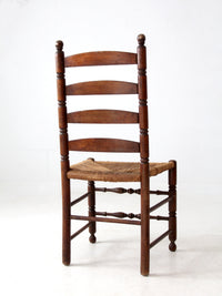 antique rush seat ladder back chair
