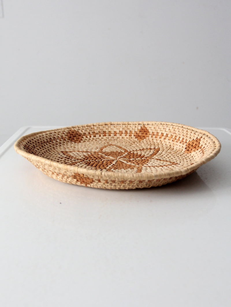 vintage woven basket tray