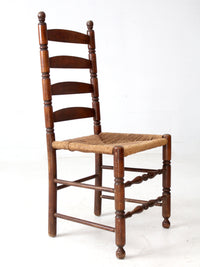 antique rush seat ladder back chair