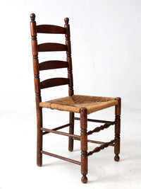 antique rush seat ladder back chair