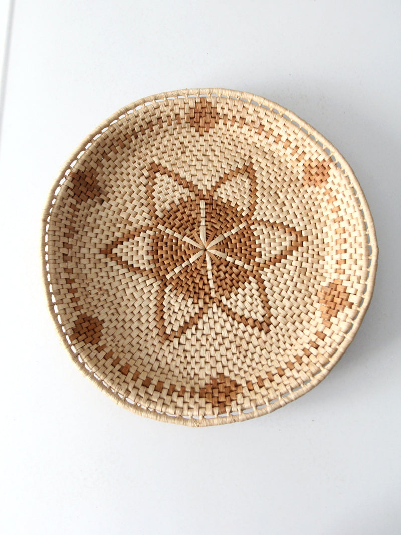 vintage woven basket tray