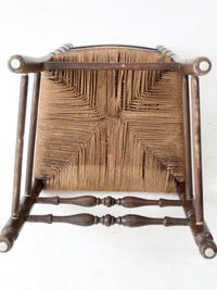 antique rush seat ladder back chair