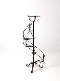 vintage wrought iron spiral plant stand