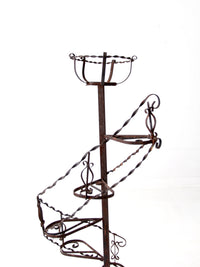 vintage wrought iron spiral plant stand