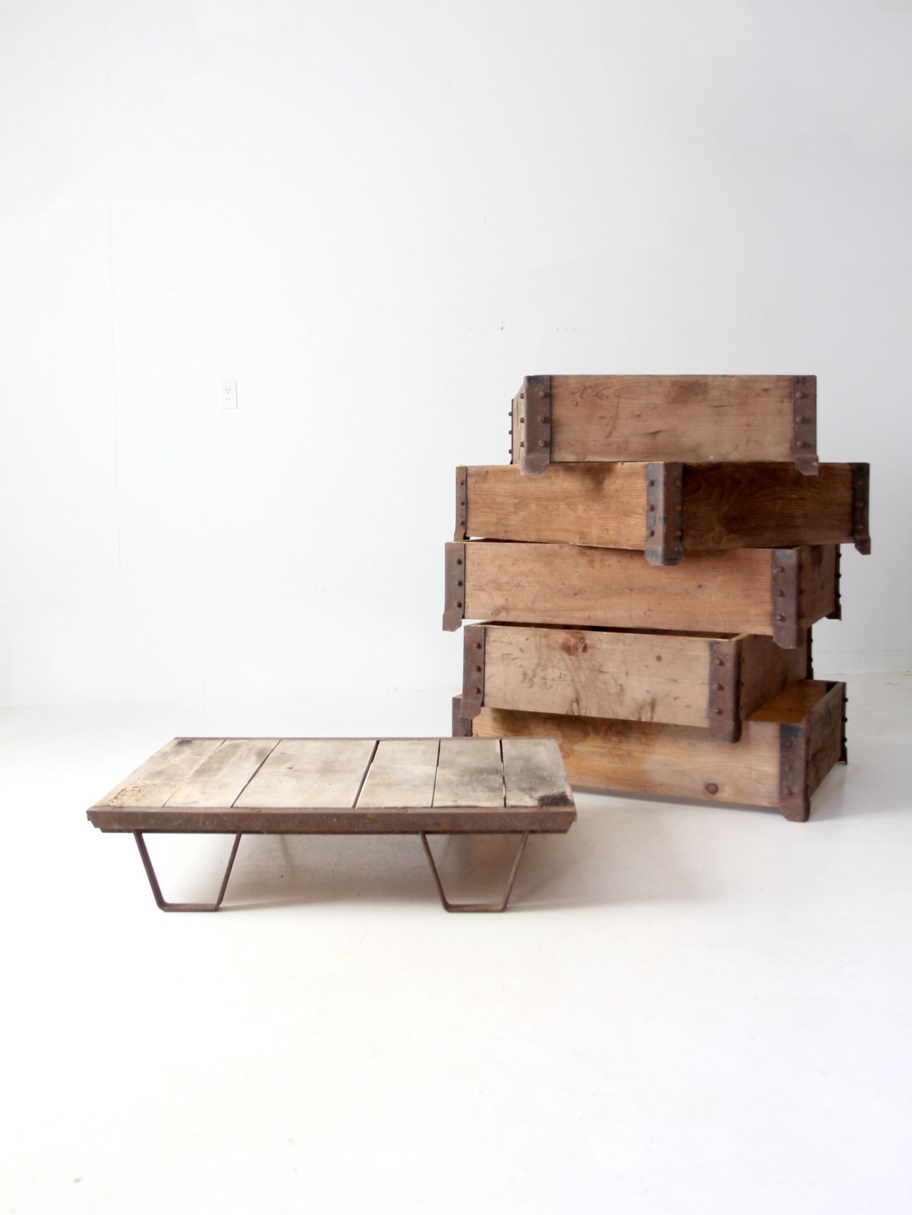 vintage industrial wood crating